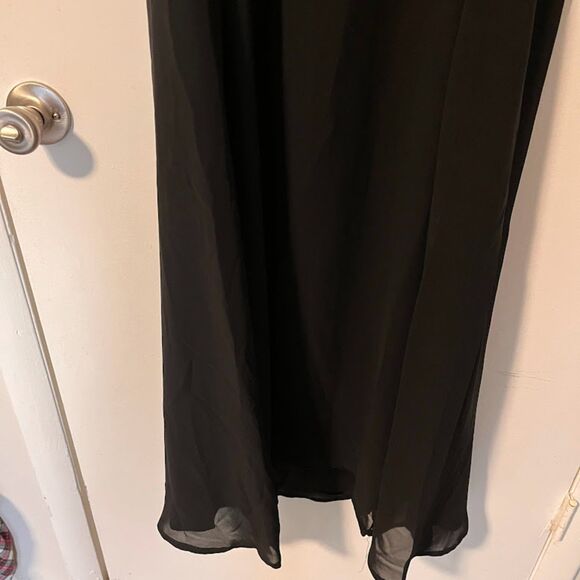 Adrianna Papell Occasions Gown 14 Black Chiffon Organza Bust Formal Retro Glam - Picture 7 of 9